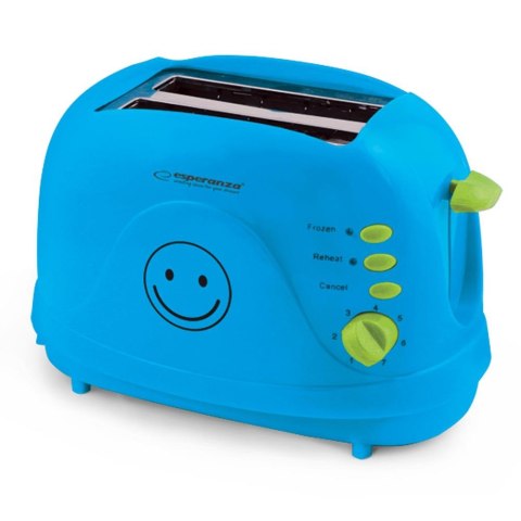 Toster Esperanza Smiley EKT003B niebieski ESPERANZA Toster Esperanza Smiley EKT003B niebieski ESPERANZA