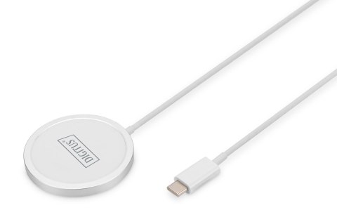 Ładowarka bezprzewodowa DIGITUS indukcyjna 15W MagSafe 1m USB-C biała Digitus