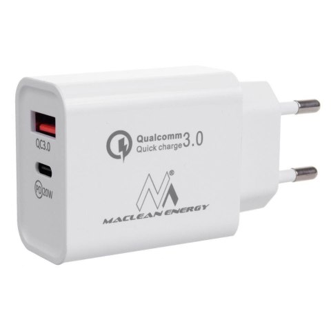 Ładowarka sieciowa Maclean MCE485 W QC 3.0 PD 2xUSB biała Maclean Ładowarka sieciowa Maclean MCE485 W QC 3.0 PD 2xUSB biała Maclean