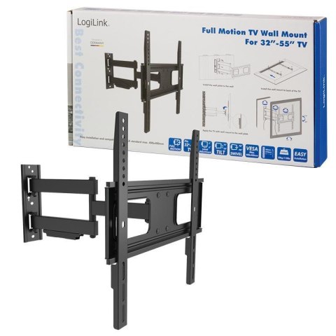 Uchwyt ścienny LogiLink do telewizora LCD/LED nachylenie -20°/+10°, VESA 400x400, 32-55" LogiLink Uchwyt ścienny LogiLink do telewizora LCD/LED nachylenie -20°/+10°, VESA 400x400, 32-55" LogiLink