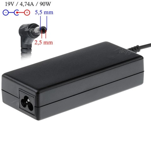 Zasilacz sieciowy Akyga AK-ND-10 do notebooka 19V/4,74A 90W 5.5x2.5 mm AKYGA Zasilacz sieciowy Akyga AK-ND-10 do notebooka 19V/4,74A 90W 5.5x2.5 mm AKYGA