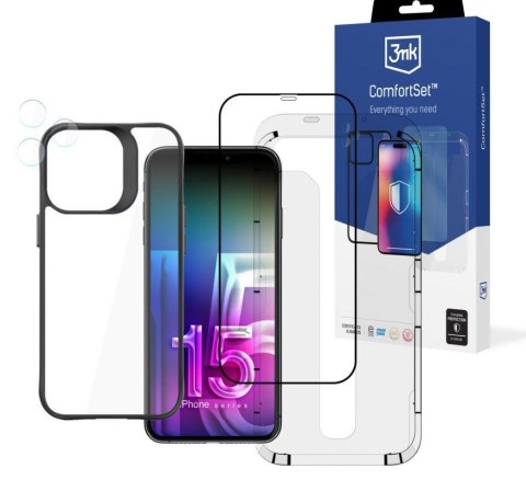 Zestaw ochronny do iP 14 Pro Max - Etui na telefon, szkło, lensy 3mk Comfort Set 4in1 3mk Protection Zestaw ochronny do iP 14 Pro Max - Etui na telefon, szkło, lensy 3mk Comfort Set 4in1 3mk Protection