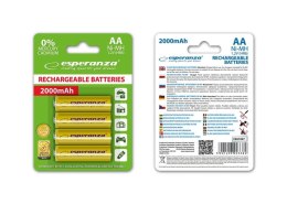 Akumulatorki AA Esperanza 2000mAh 4szt. żółte ESPERANZA