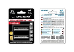 Akumulatorki AA Esperanza 2600mAh 2szt. czarne ESPERANZA