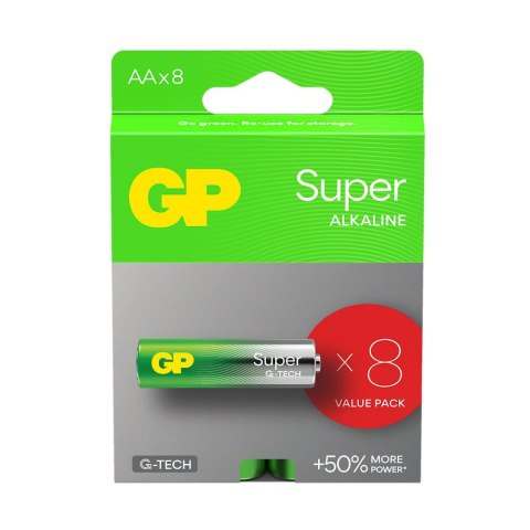 Bateria alkaliczna AA / LR6 GP Super Alkaline G-TECH - 8 sztuk GP Bateria alkaliczna AA / LR6 GP Super Alkaline G-TECH - 8 sztuk GP