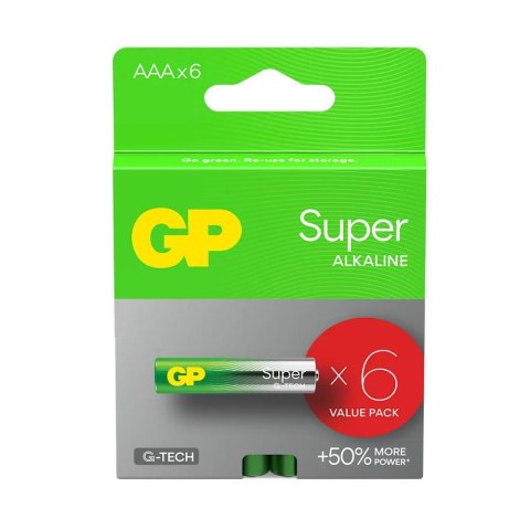 Bateria alkaliczna AAA/LR03 GP ReCyko Super alkaline G-TECH - 6 sztuk GP Bateria alkaliczna AAA/LR03 GP ReCyko Super alkaline G-TECH - 6 sztuk GP
