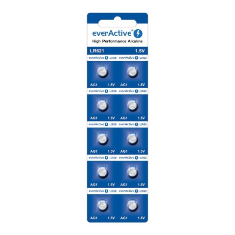 Bateria alkaliczna mini everActive AG1 G1 LR621 LR60 - blister 10 sztuk Everactive