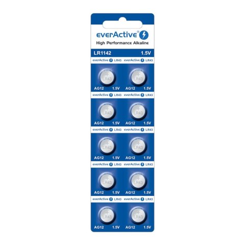 Bateria alkaliczna mini everActive AG12 G12 LR1142 LR43 - blister 10 sztuk Everactive