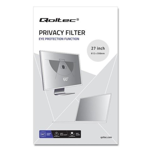 Filtr prywatyzujący RODO Qoltec 27" (16:9) Qoltec Filtr prywatyzujący RODO Qoltec 27" (16:9) Qoltec