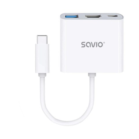 Hub USB SAVIO AK-48/B USB Typ C - HDMI, USB 3.0, PD Savio Hub USB SAVIO AK-48/B USB Typ C - HDMI, USB 3.0, PD Savio