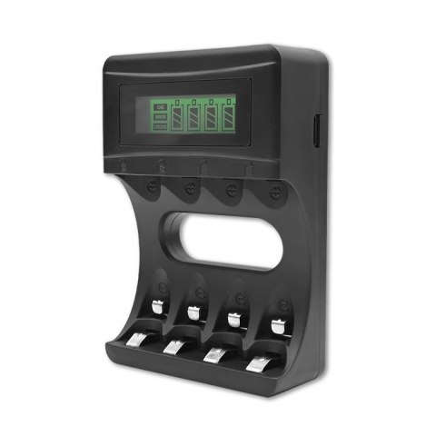 Ładowarka Qoltec do akumulatorków Ni-MH typu R03 AAA R6 AA | LCD | Kabel USB Qoltec Ładowarka Qoltec do akumulatorków Ni-MH typu R03 AAA R6 AA | LCD | Kabel USB Qoltec