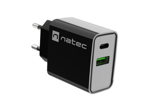 Ładowarka sieciowa Natec Ribera 1x USB-A + 1x USB-C 20W czarna Natec Ładowarka sieciowa Natec Ribera 1x USB-A + 1x USB-C 20W czarna Natec