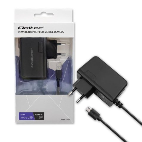 Ładowarka sieciowa Qoltec 15W | 5V | 3A | micro USB Qoltec