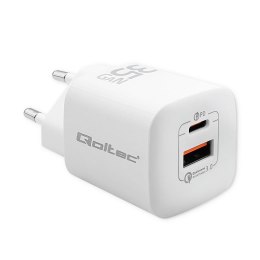 Ładowarka sieciowa Qoltec 35W GaN ULTRA | 5-20V | 2.25-3A | 1 x USB typ C PD | 1 x USB | Biała Qoltec