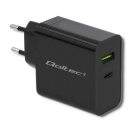 Ładowarka sieciowa Qoltec 45W | 5-20V | 2.25-3A | USB typ C PD | USB | Czarna Qoltec