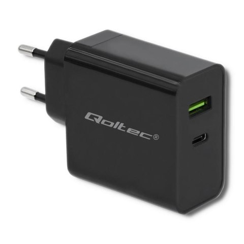 Ładowarka sieciowa Qoltec 45W | 5-20V | 2.25-3A | USB typ C PD | USB | Czarna Qoltec Ładowarka sieciowa Qoltec 45W | 5-20V | 2.25-3A | USB typ C PD | USB | Czarna Qoltec