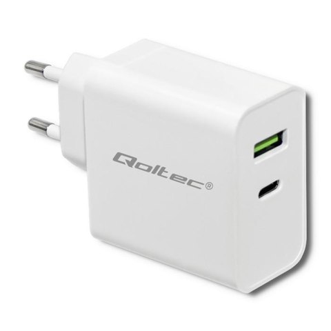 Ładowarka sieciowa Qoltec 45W | 5-20V | 2.4-3A | USB typ C PD | USB | Biała Qoltec Ładowarka sieciowa Qoltec 45W | 5-20V | 2.4-3A | USB typ C PD | USB | Biała Qoltec