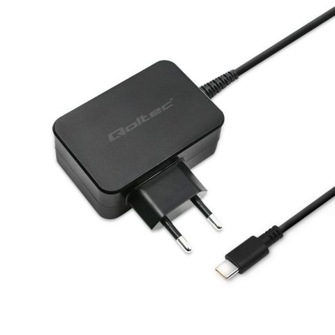 Ładowarka sieciowa Qoltec 65W | 5-20V | 3-3.25A | USB typ C | PD | Czarna Qoltec