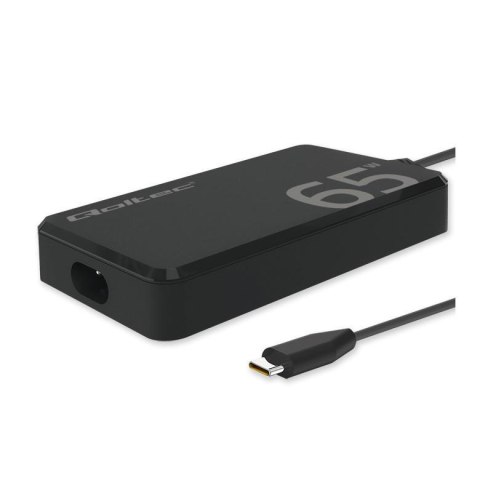Ładowarka sieciowa Qoltec 65W GaN Super Fast SLIM | PD | 5-20V | 3.25A | USB-C 3.1 | Laptop | MacBook | Smartfon | +kabel Qoltec