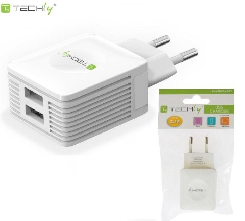 Ładowarka sieciowa Techly 230V / 2x USB 5V / 2x 2.1A biała Techly Ładowarka sieciowa Techly 230V / 2x USB 5V / 2x 2.1A biała Techly