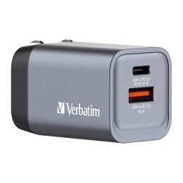 Ładowarka sieciowa Verbatim GaN GNC-35 1xUSB-C PD 35W 1xUSB-A QC 3.0 Verbatim