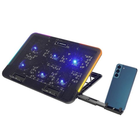 Podstawka chłodząca Rampage SIXPOWER R9 pod laptop 15,6", RGB, regulowana Rampage Podstawka chłodząca Rampage SIXPOWER R9 pod laptop 15,6", RGB, regulowana Rampage