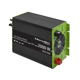 Przetwornica Qoltec solarna Monolith 3w1 z funkcją ładowania AC | MPPT | UPS | ATS | 1000W | 2000W | 12V na 230V | Czysty Sinus Qoltec