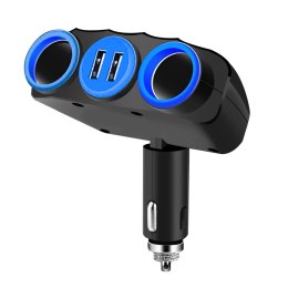 Rozgałęziacz gniazda zapalniczki VAKOSS TP-3268K 2 gniazda + 2xUSB, czarny Vakoss