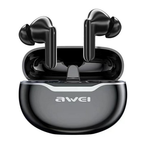 Słuchawki z mikrofonem Awei T50 Pro TWS Bluetooth + stacja dokująca - czarne AWEI Słuchawki z mikrofonem Awei T50 Pro TWS Bluetooth + stacja dokująca - czarne AWEI