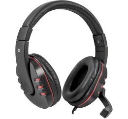 Słuchawki z mikrofonem Defender WARHEAD G-160 Gaming czarno-czerwone + GRA Defender