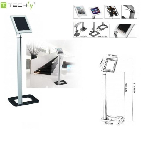 Stojak podłogowy na tablet Techly 9,7"-10,1" z ramką Techly