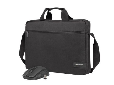 Torba na notebooka Natec Wallaroo 2 Czarna 15,6" + mysz bezprzewodowa Natec Torba na notebooka Natec Wallaroo 2 Czarna 15,6" + mysz bezprzewodowa Natec