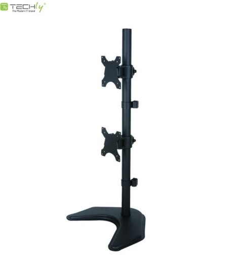 Uchwyt biurkowy LCD/LED Techly 13"-27" 20kg, 2 monitory, pion, czarny Techly