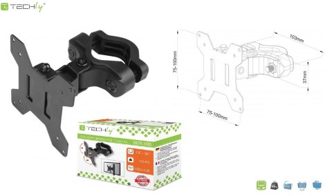 Uchwyt na słup Techly 13"-30", 10kg obrotowy Techly Uchwyt na słup Techly 13"-30", 10kg obrotowy Techly