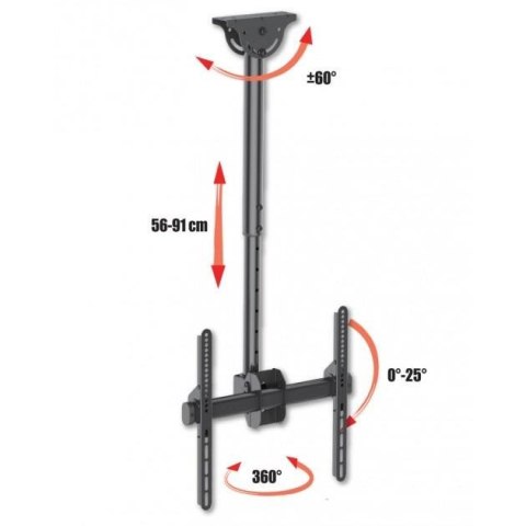 Uchwyt sufitowy Techly 32"-55", 50kg regulowany Techly Uchwyt sufitowy Techly 32"-55", 50kg regulowany Techly