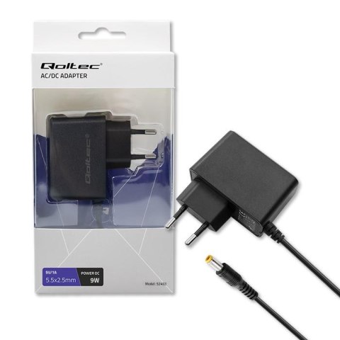 Zasilacz sieciowy Qoltec wtyczkowy 9W | 9V | 1A | 5.5*2.5 Qoltec