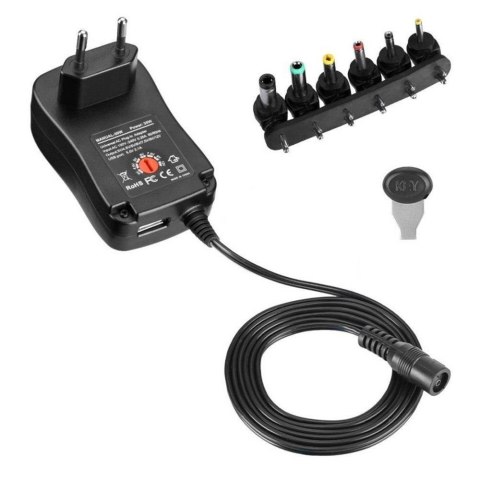 Zasilacz sieciowy Techly Uniwersalny Regulowany 3-12V 1A 12W USB 5V 2.1A Techly Zasilacz sieciowy Techly Uniwersalny Regulowany 3-12V 1A 12W USB 5V 2.1A Techly