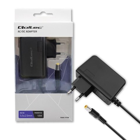 Zasilacz wtyczkowy Qoltec 18W | 9V | 2A | 5.5*2.5 Qoltec