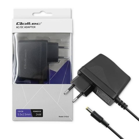 Zasilacz wtyczkowy Qoltec 24W | 12V | 2A | 5.5*2.5 Qoltec