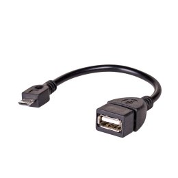 Kabel USB 2.0 Akyga AK-AD-09 USB A(F) - micro USB B(M) 0,15m OTG czarny AKYGA