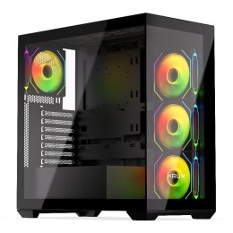 Obudowa Krux Exo ATX RGB z oknem bez zasilacza czarna COOLING.PL