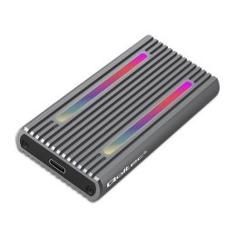 Obudowa/kieszeń Qoltec na dysk M.2 SSD | SATA | NVMe | RGB LED | USB-C | 4TB Qoltec