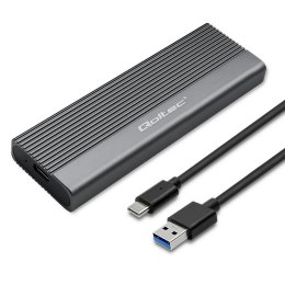 Obudowa/kieszeń Qoltec na dysk SSD M.2 | SATA | NGFF | USB-C | | Super speed 6Gb/s | 2TB | Szary Qoltec
