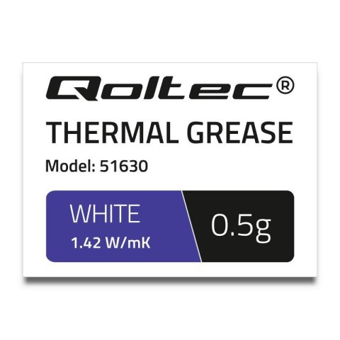 Pasta termoprzewodząca Qoltec 1.42 W/m-K | 0.5g | Biała Qoltec Pasta termoprzewodząca Qoltec 1.42 W/m-K | 0.5g | Biała Qoltec