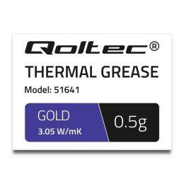 Pasta termoprzewodząca Qoltec 3.05 W/m-K | 0.5g | złota Qoltec