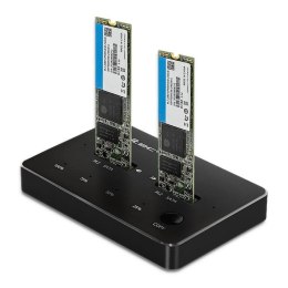 Stacja dokująca Qoltec dysków 2x SSD M.2 SATA | NGFF | USB typ C Qoltec