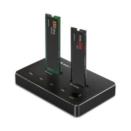 Stacja dokująca Qoltec dysków SSD M.2 | NVMe | SATA | USB-C | DUAL 2 x 2TB Qoltec