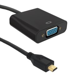 Adapter Qoltec Micro HDMI DM / VGA F | 0,2m Qoltec