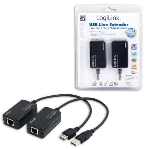 Extender LogiLink UA0021D USB przez RJ45 do 60m LogiLink Extender LogiLink UA0021D USB przez RJ45 do 60m LogiLink