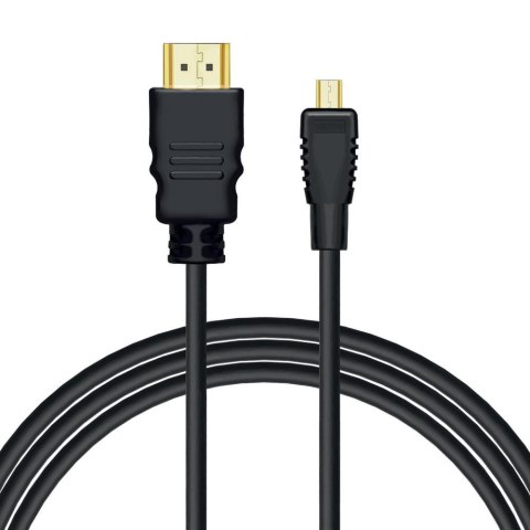 Kabel HDMI - micro HDMI Savio CL-40/M 2m czarny, złote k. v1.4 Savio Kabel HDMI - micro HDMI Savio CL-40/M 2m czarny, złote k. v1.4 Savio